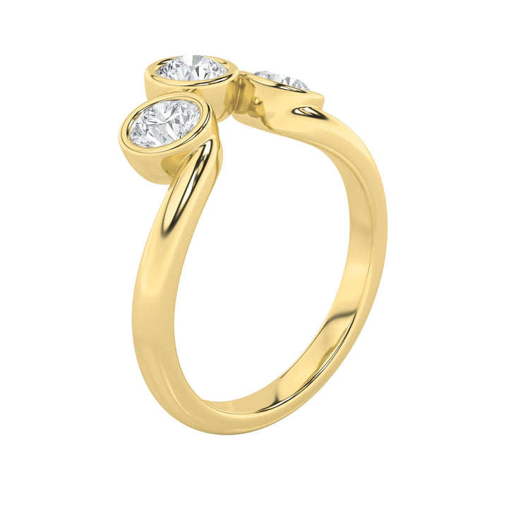 1Cttw Round Shaped Lab Grown Diamond (F/VS) ThreeStone Ring in 14K Gold