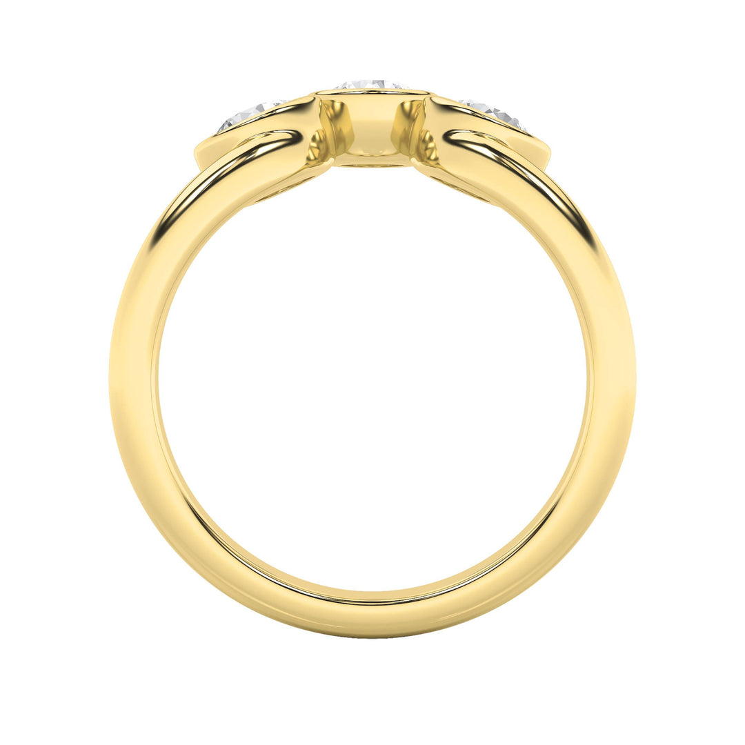 1Cttw Round Shaped Lab Grown Diamond (F/VS) ThreeStone Ring in 14K Gold