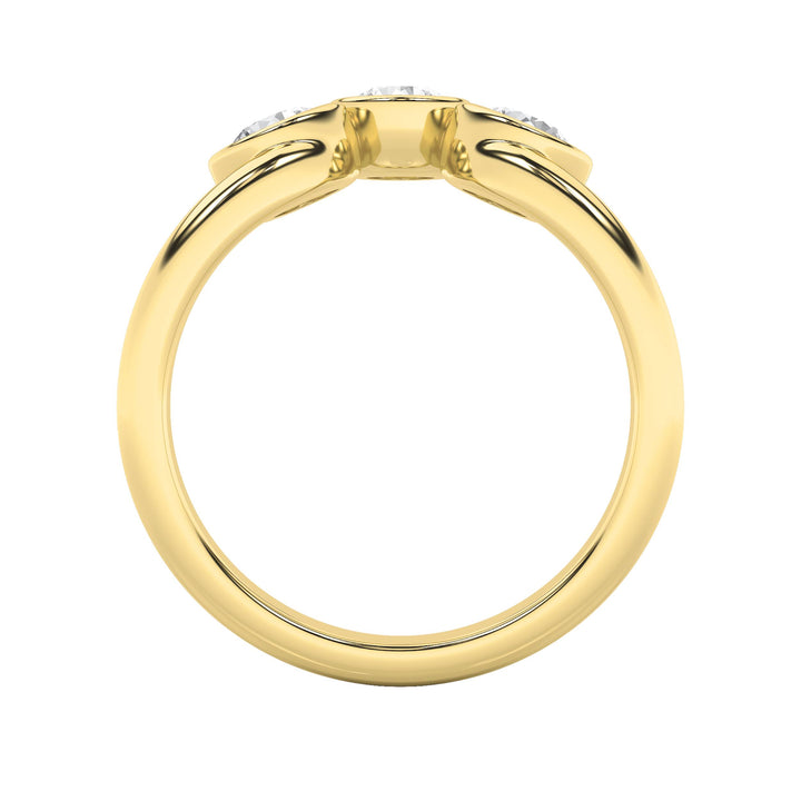1Cttw Round Shaped Lab Grown Diamond (F/VS) ThreeStone Ring in 14K Gold