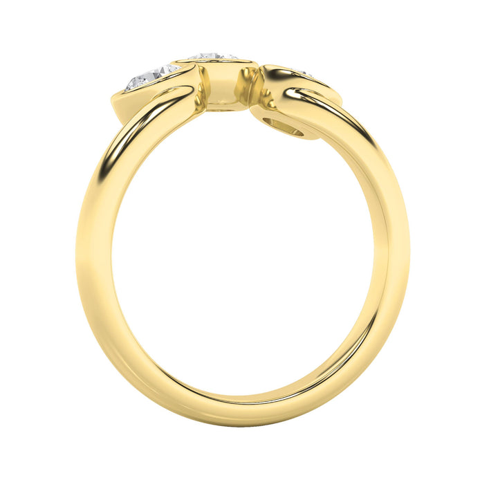 1Cttw Round Shaped Lab Grown Diamond (F/VS) ThreeStone Ring in 14K Gold