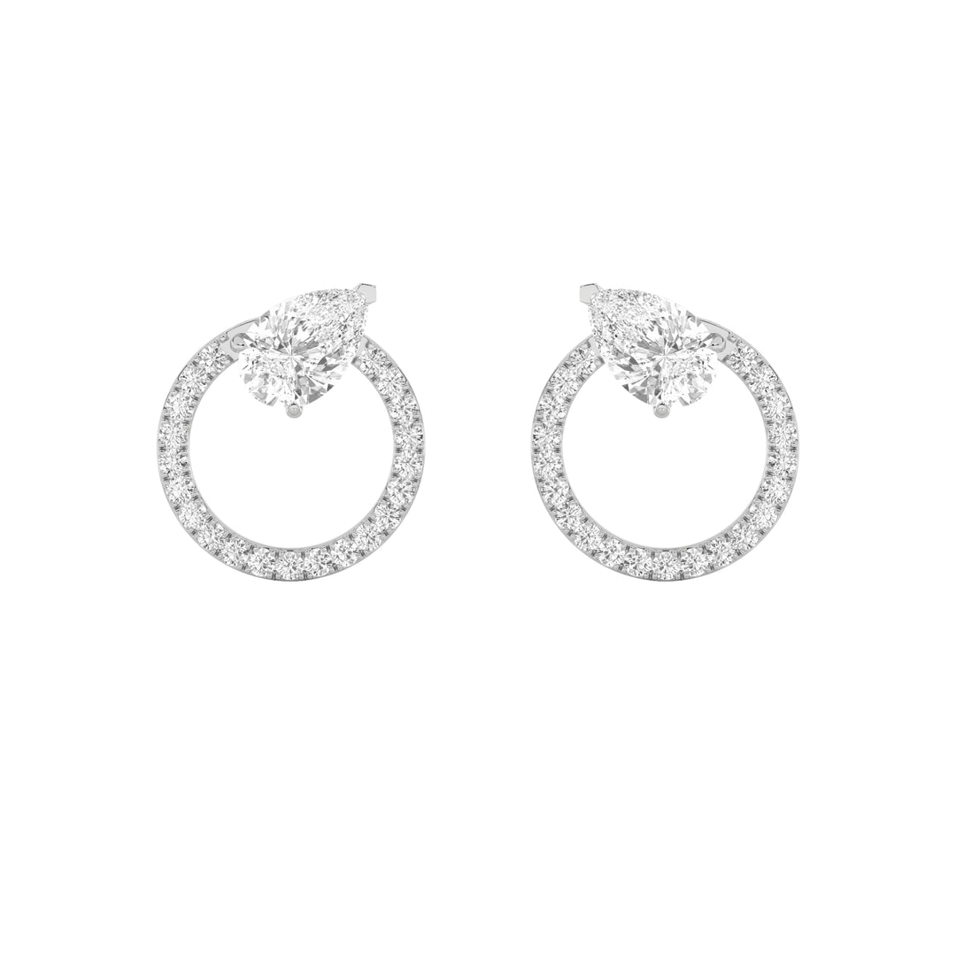 1.5Cttw Pear Shaped Lab Grown Diamond (F/VS) Dangle Fashion Earrings in 14K Gold