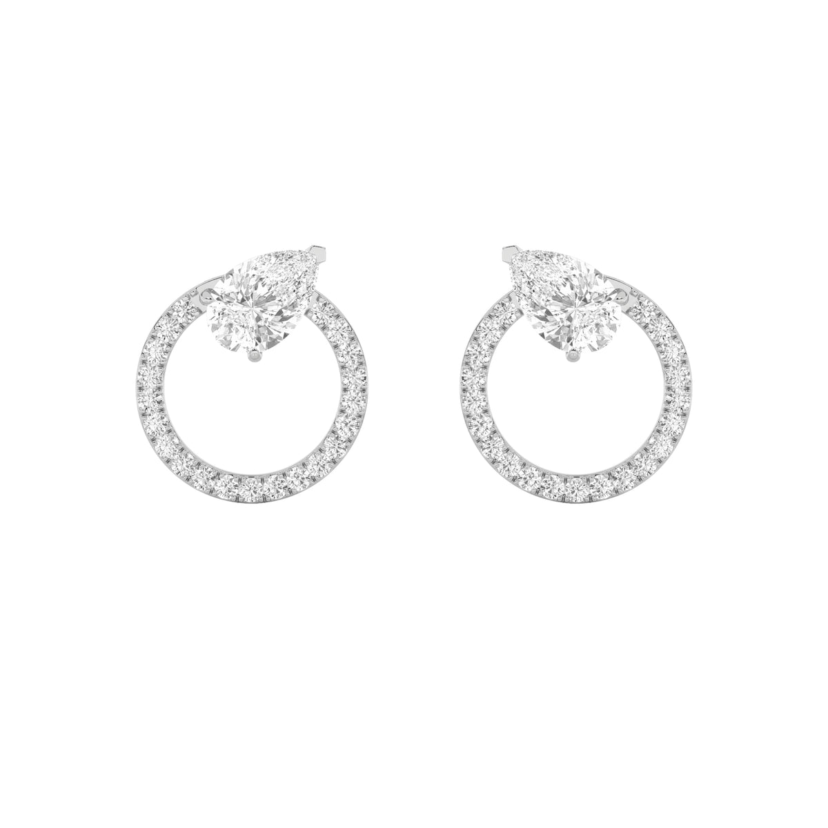 1.5Cttw Pear Shaped Lab Grown Diamond (F/VS) Dangle Fashion Earrings in 14K Gold