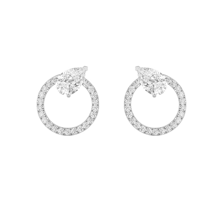 1.5Cttw Pear Shaped Lab Grown Diamond (F/VS) Dangle Fashion Earrings in 14K Gold