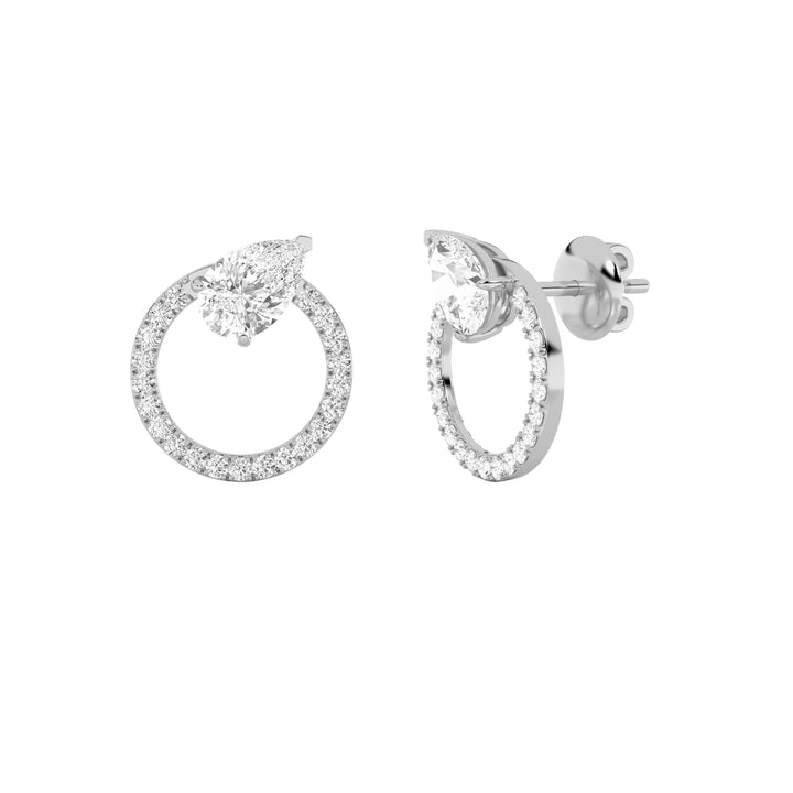 1.5Cttw Pear Shaped Lab Grown Diamond (F/VS) Dangle Fashion Earrings in 14K Gold