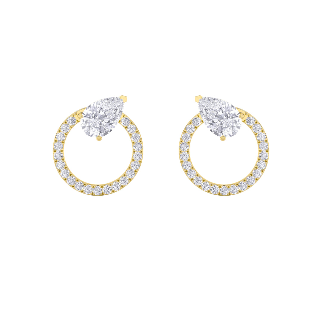 1.5Cttw Pear Shaped Lab Grown Diamond (F/VS) Dangle Fashion Earrings in 14K Gold