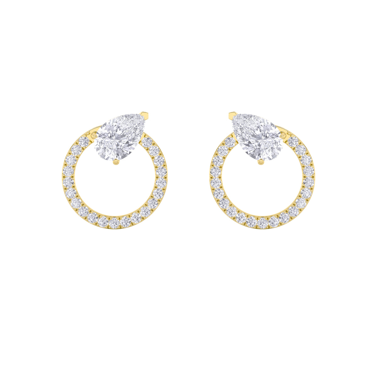 1.5Cttw Pear Shaped Lab Grown Diamond (F/VS) Dangle Fashion Earrings in 14K Gold
