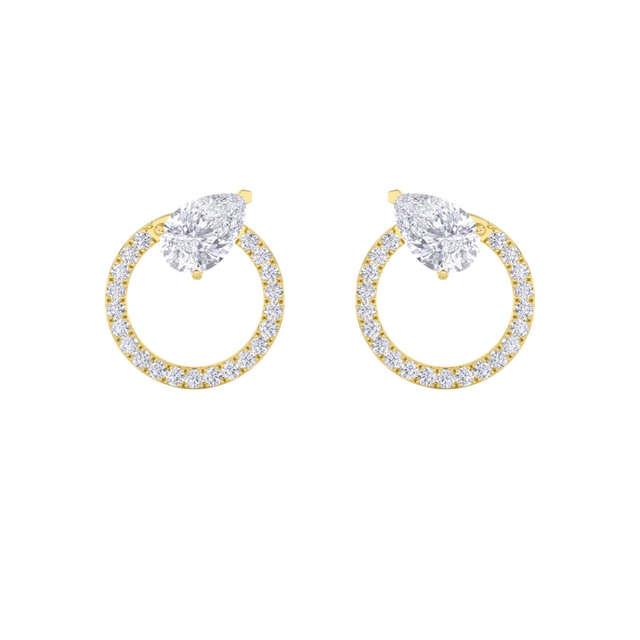1.5Cttw Pear Shaped Lab Grown Diamond (F/VS) Dangle Fashion Earrings in 14K Gold