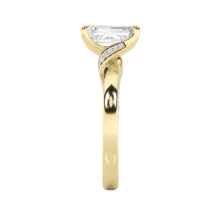 2.5Cttw Emerald Shaped Lab Grown Diamond (G/VS) Accented Engagement Ring in 14K Gold