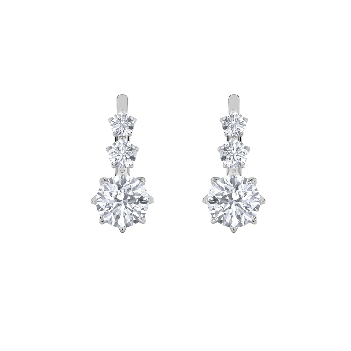 2.5Cttw Round Shaped Lab Grown Diamond (F/VS) Antique Design Earrings in 14K Gold