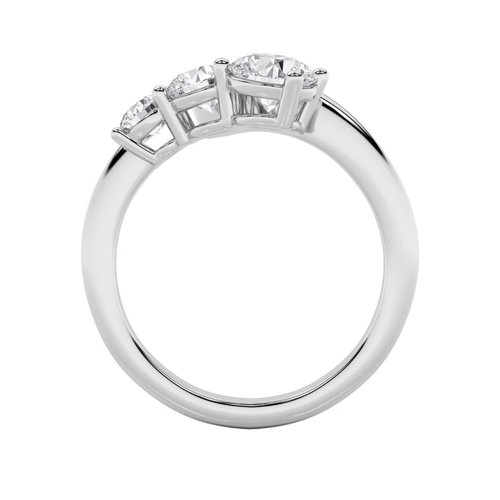 1.5Cttw Round Shaped Lab Grown Diamond (F/VS) Three Stone Ring in 14K Gold