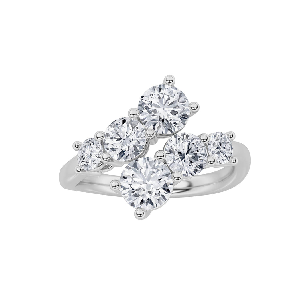 2Cttw Round Shaped Lab Grown Diamond (F/VS) ThreeStone Ring in 14K Gold