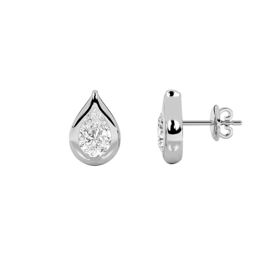 2Cttw Pear Shaped Lab Grown Diamond (F/VS) Stud Earrings in 14K Gold