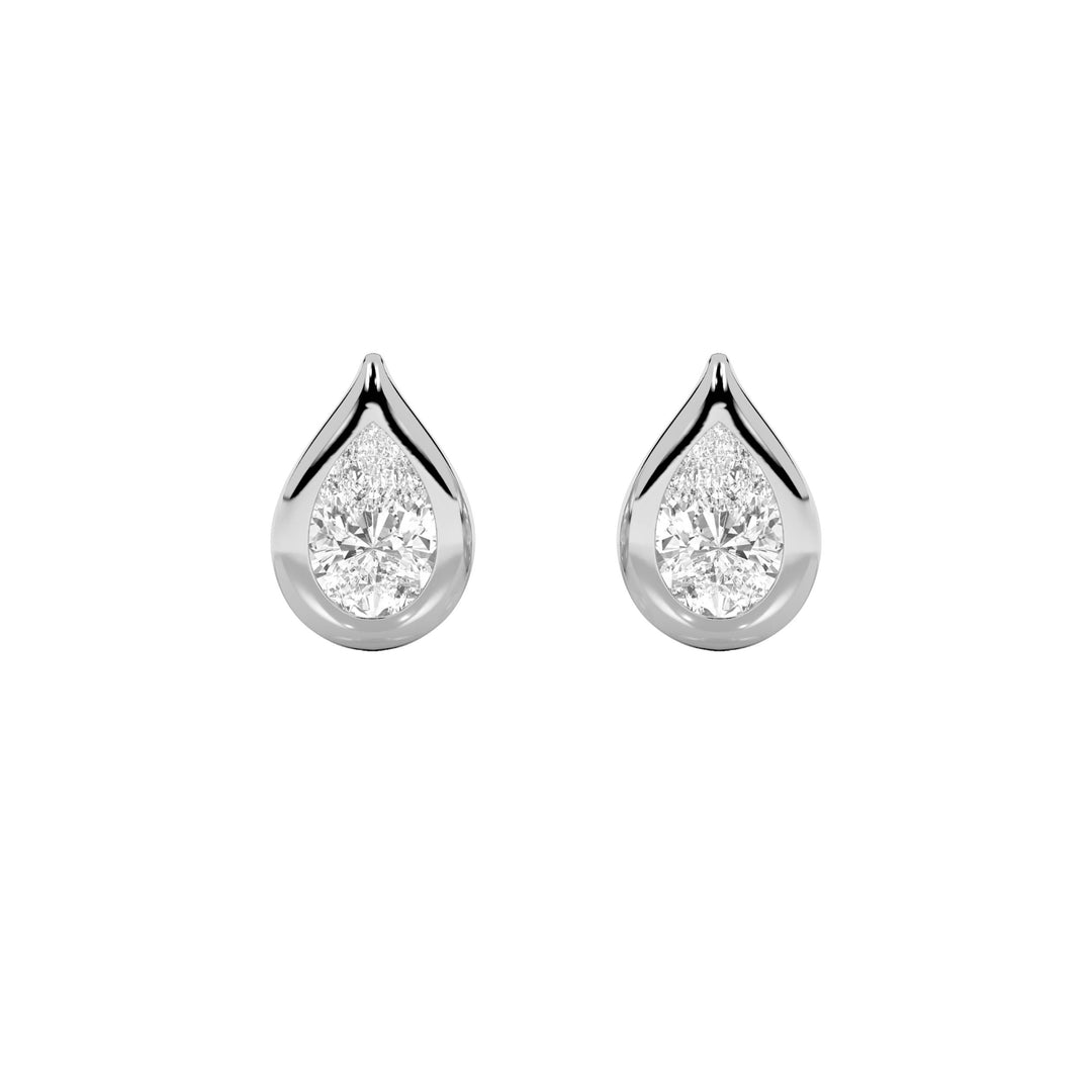 2Cttw Pear Shaped Lab Grown Diamond (F/VS) Stud Earrings in 14K Gold