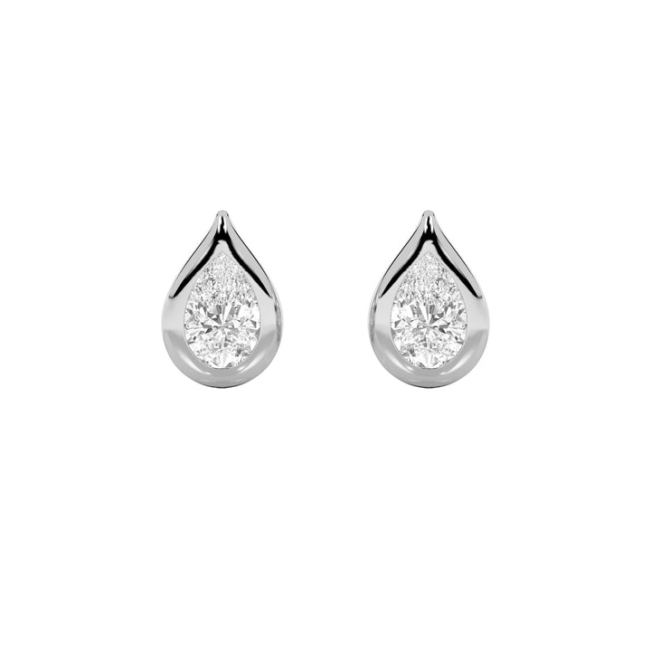 2Cttw Pear Shaped Lab Grown Diamond (F/VS) Stud Earrings in 14K Gold