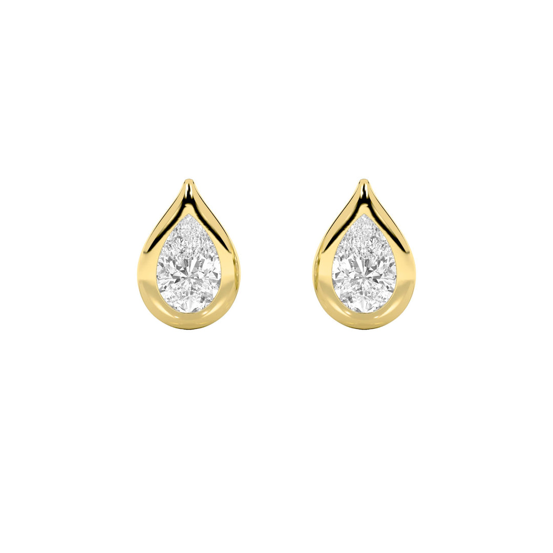 2Cttw Pear Shaped Lab Grown Diamond (F/VS) Stud Earrings in 14K Gold