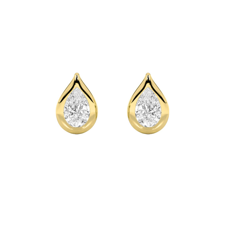 2Cttw Pear Shaped Lab Grown Diamond (F/VS) Stud Earrings in 14K Gold