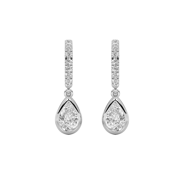 2Cttw Pear Shaped Lab Grown Diamond (F/VS) DangleEarrings in 14K Gold