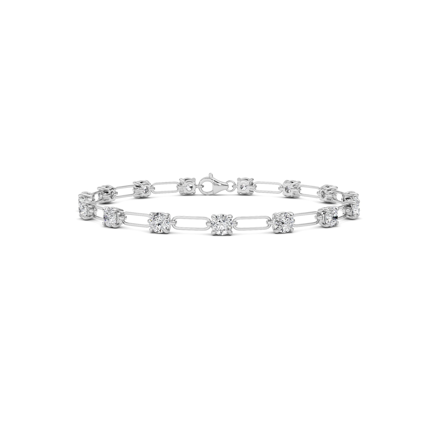 3CTW Round Shaped Lab Grown Diamond (F/VS) Station Bracelet in 14K Gold