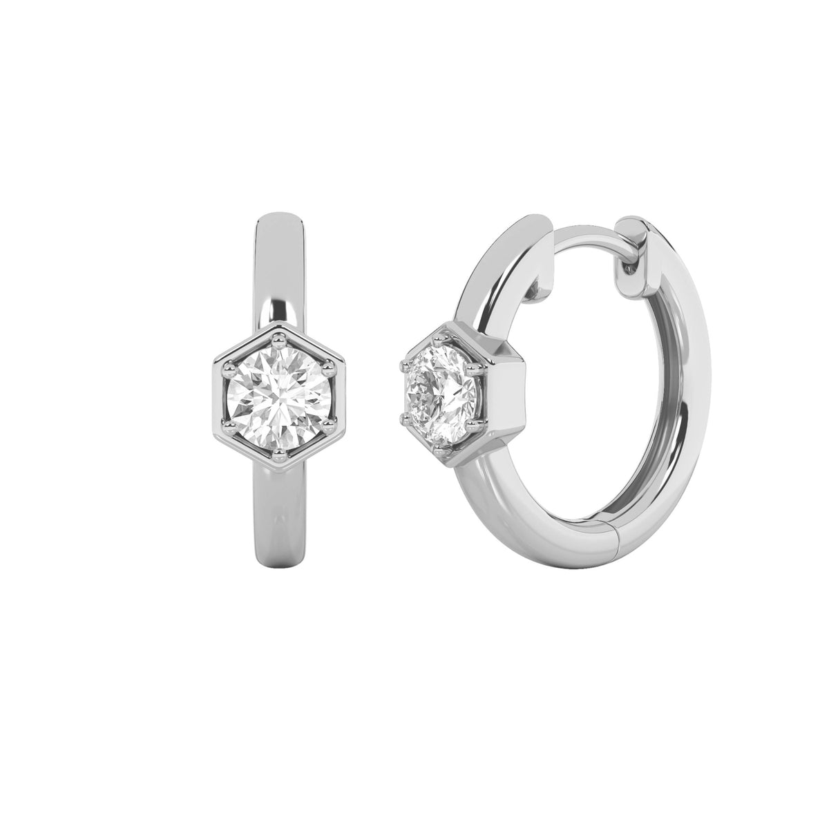 0.5Cttw Round Shaped Lab Grown Diamond (F/VS) Hoop Earrings in 14K Gold