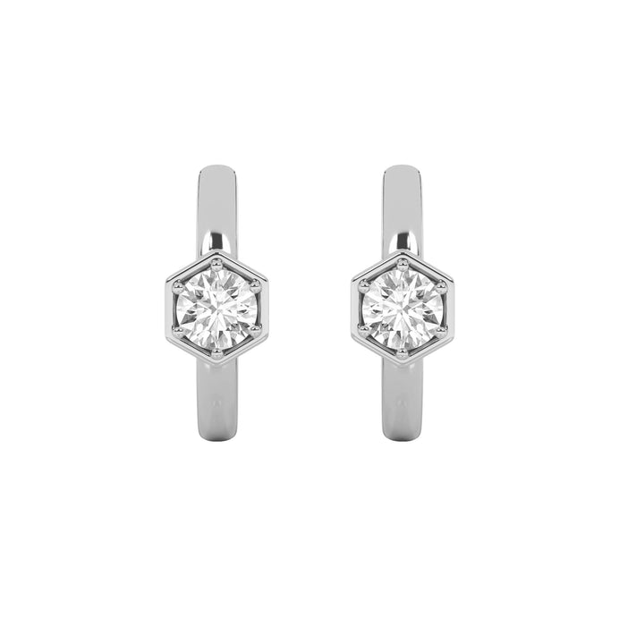 0.5Cttw Round Shaped Lab Grown Diamond (F/VS) Hoop Earrings in 14K Gold