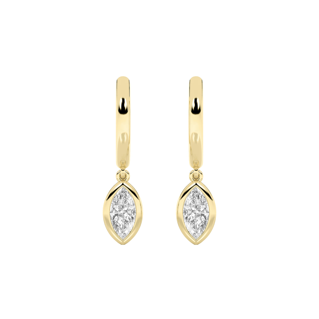 0.6Cttw Marquise Shaped Lab Grown Diamond (F/VS) Dangle Earrings in 14K Gold