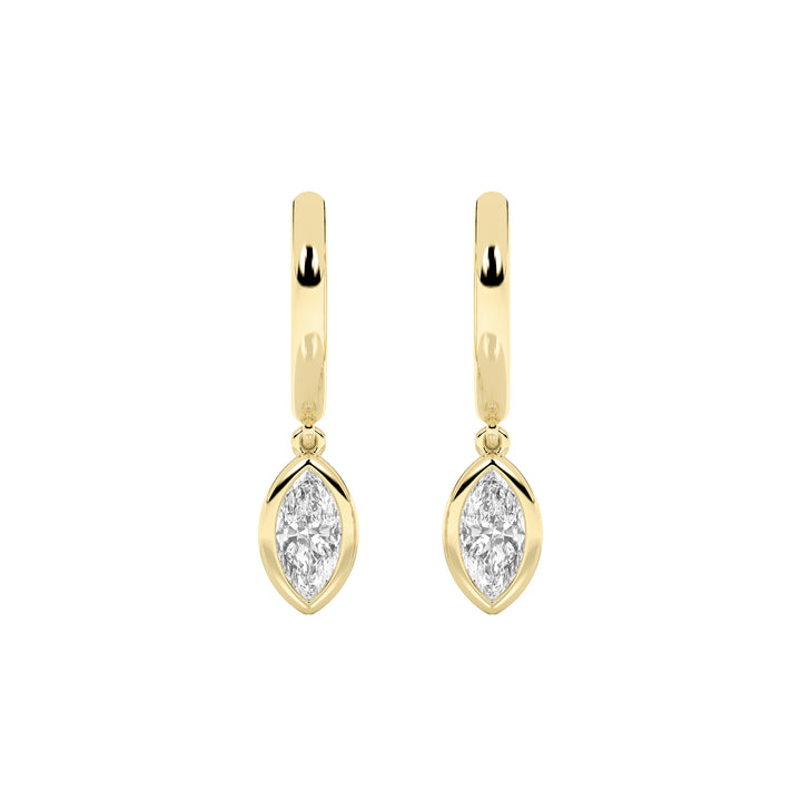 0.6Cttw Marquise Shaped Lab Grown Diamond (F/VS) Dangle Earrings in 14K Gold