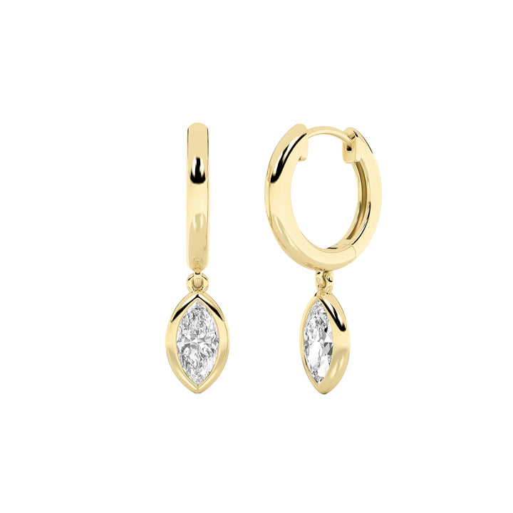 0.6Cttw Marquise Shaped Lab Grown Diamond (F/VS) Dangle Earrings in 14K Gold