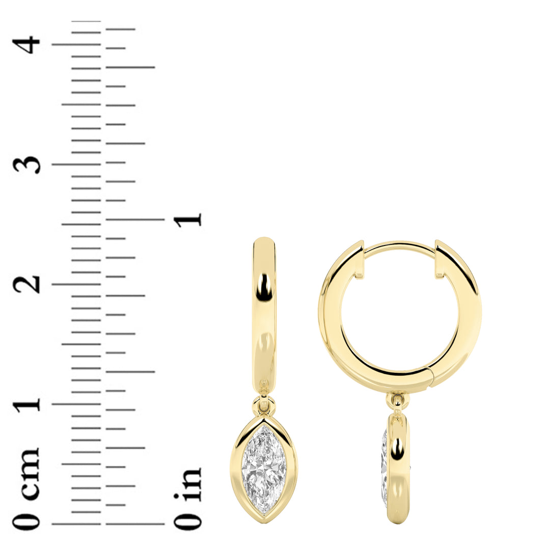 0.6Cttw Marquise Shaped Lab Grown Diamond (F/VS) Dangle Earrings in 14K Gold