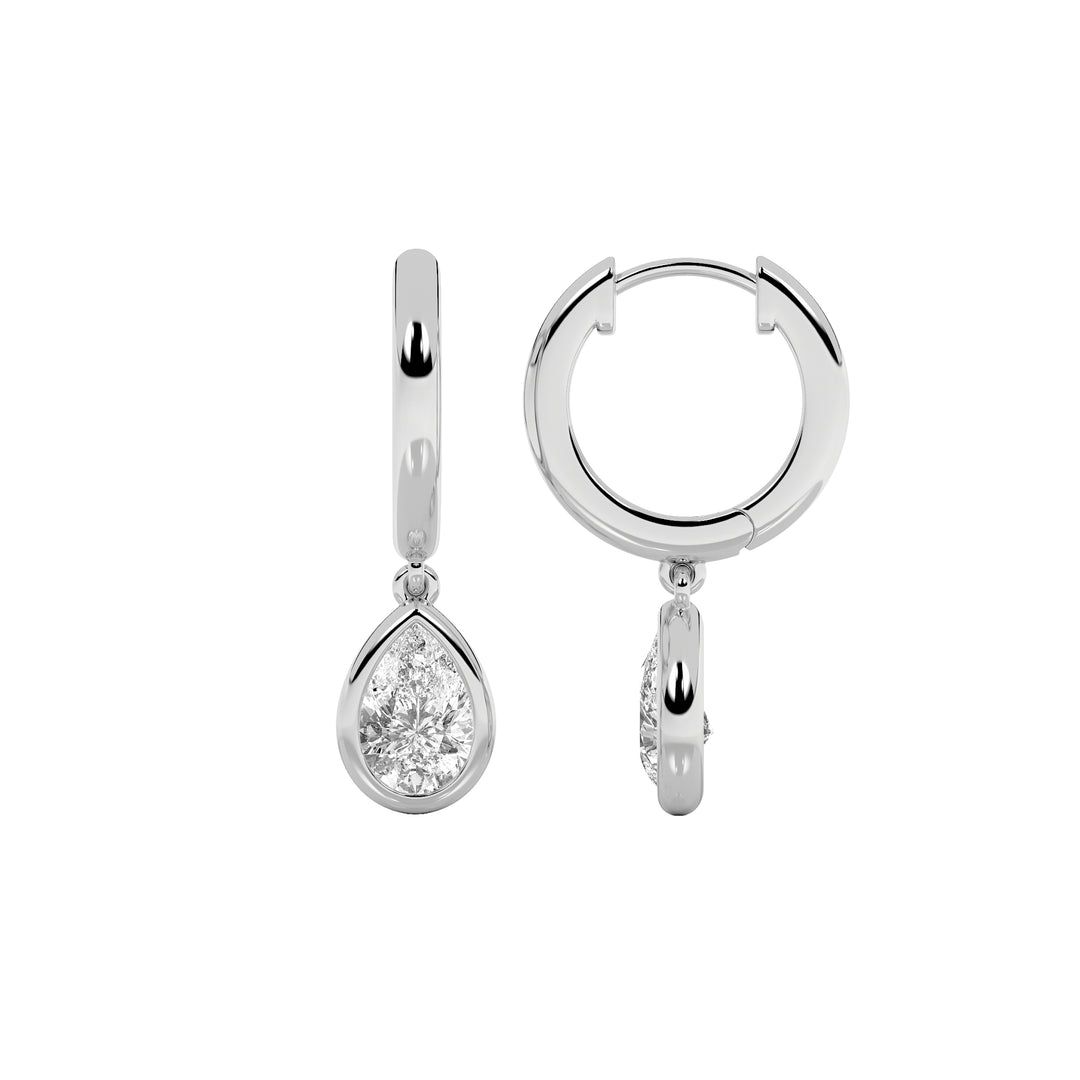 1Cttw Pear Shaped Lab Grown Diamond (F/VS) DangleEarrings in 14K Gold