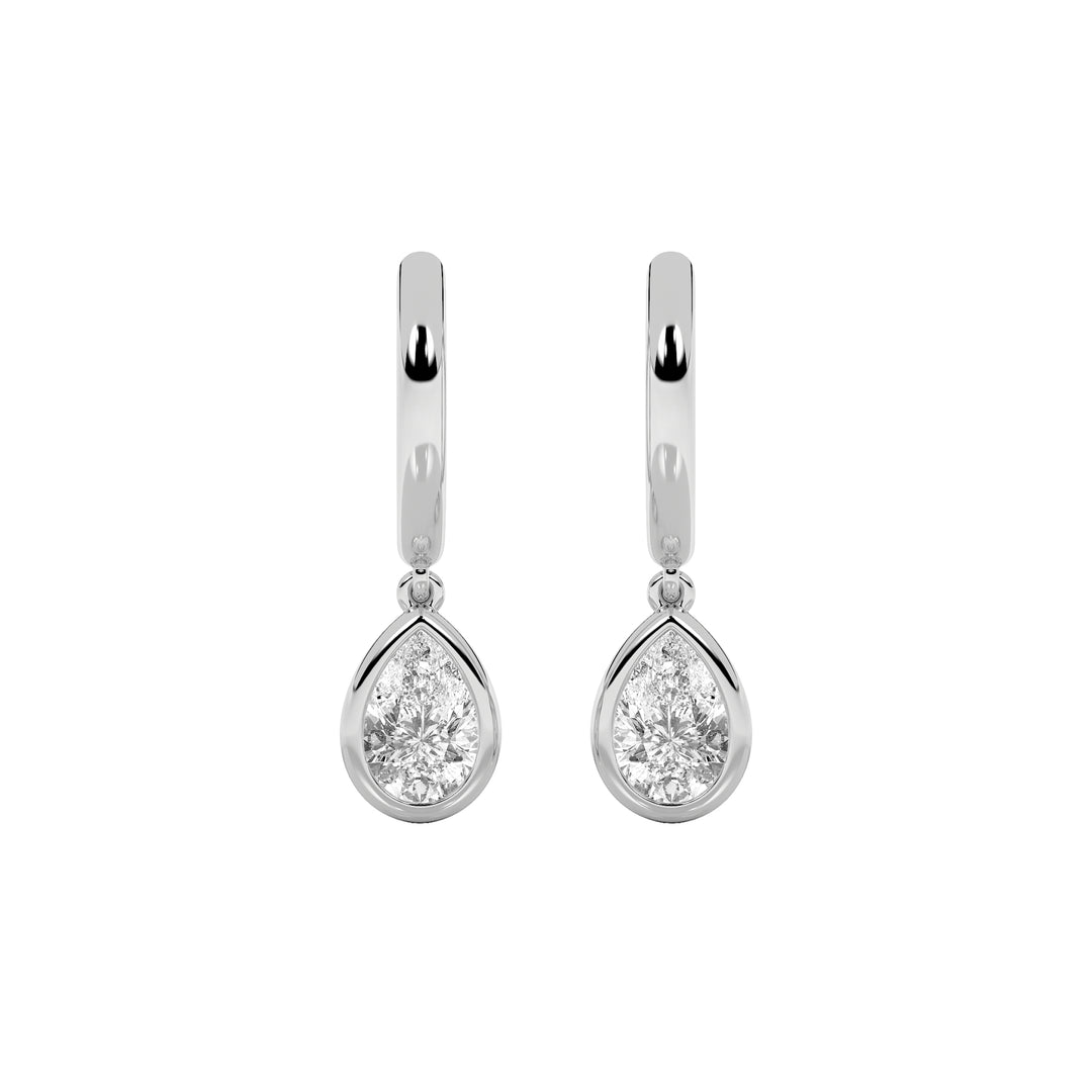 1Cttw Pear Shaped Lab Grown Diamond (F/VS) DangleEarrings in 14K Gold