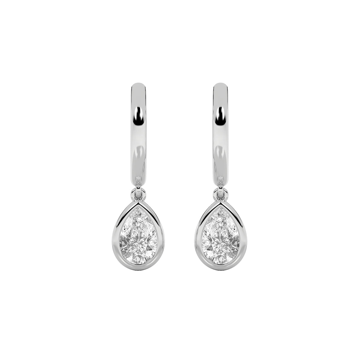 1Cttw Pear Shaped Lab Grown Diamond (F/VS) DangleEarrings in 14K Gold
