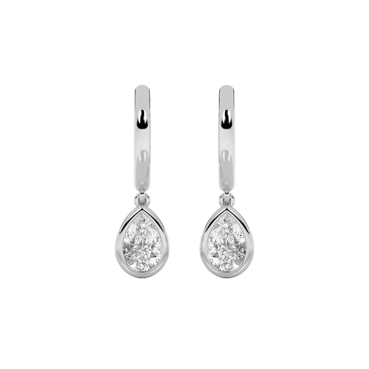 1Cttw Pear Shaped Lab Grown Diamond (F/VS) DangleEarrings in 14K Gold