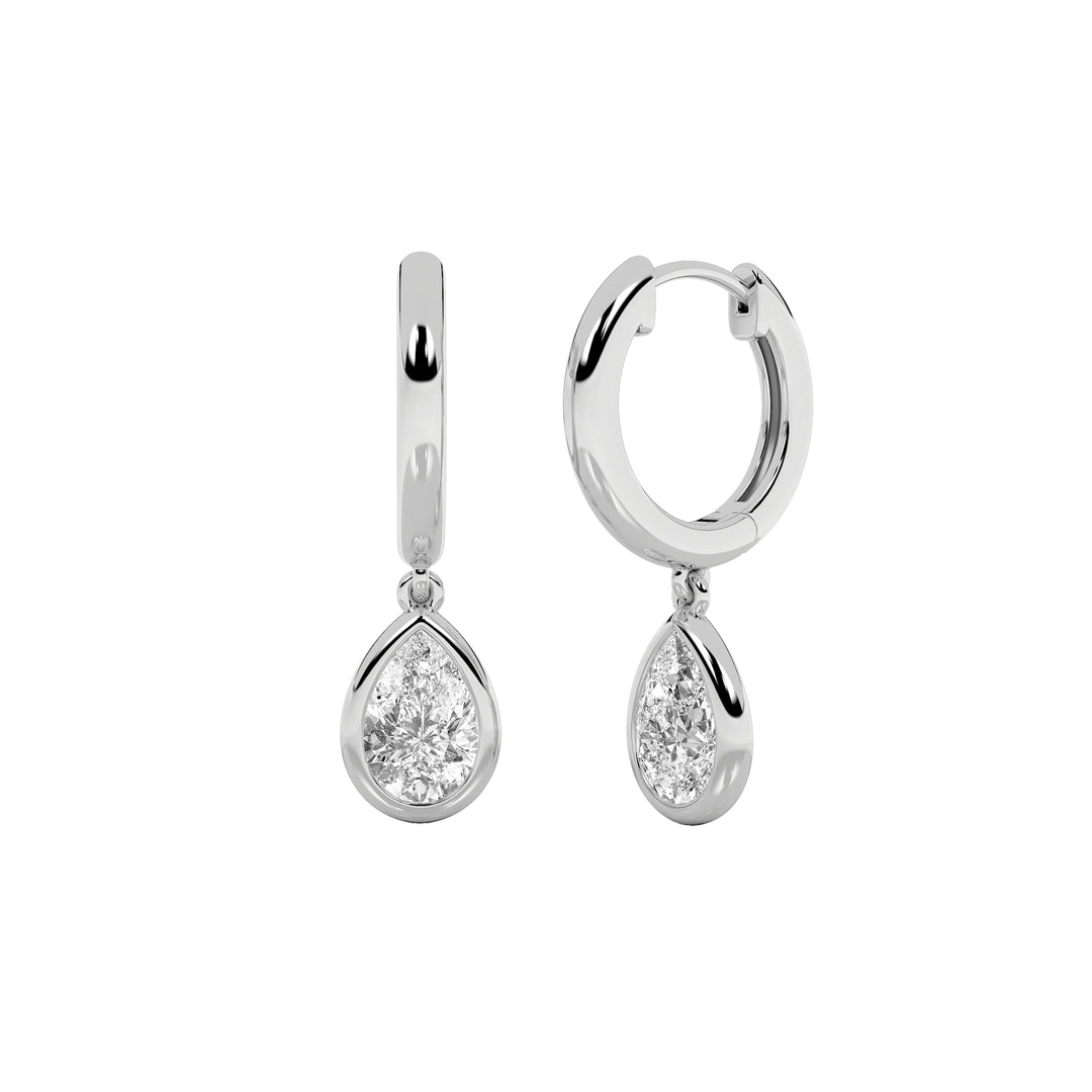 1Cttw Pear Shaped Lab Grown Diamond (F/VS) DangleEarrings in 14K Gold
