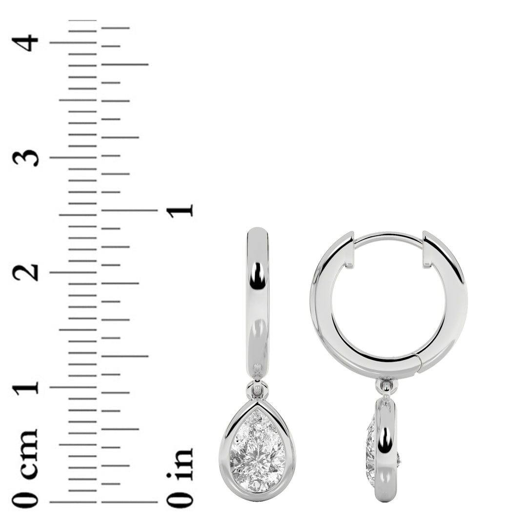 1Cttw Pear Shaped Lab Grown Diamond (F/VS) DangleEarrings in 14K Gold