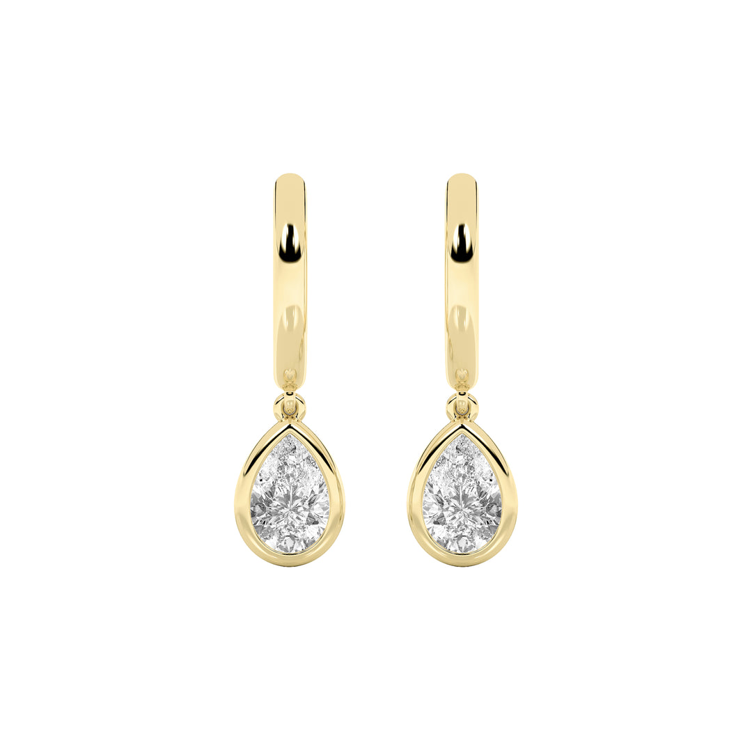1Cttw Pear Shaped Lab Grown Diamond (F/VS) DangleEarrings in 14K Gold