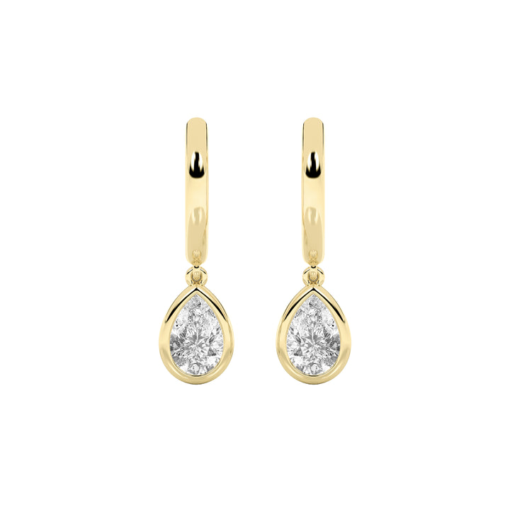 1Cttw Pear Shaped Lab Grown Diamond (F/VS) DangleEarrings in 14K Gold