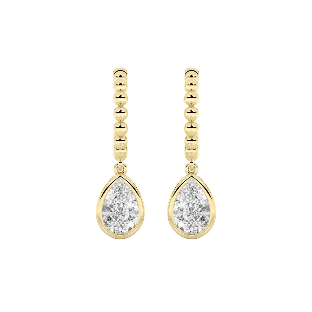 1Cttw Pear Shaped Lab Grown Diamond (F/VS) DangleEarrings in 14K Gold