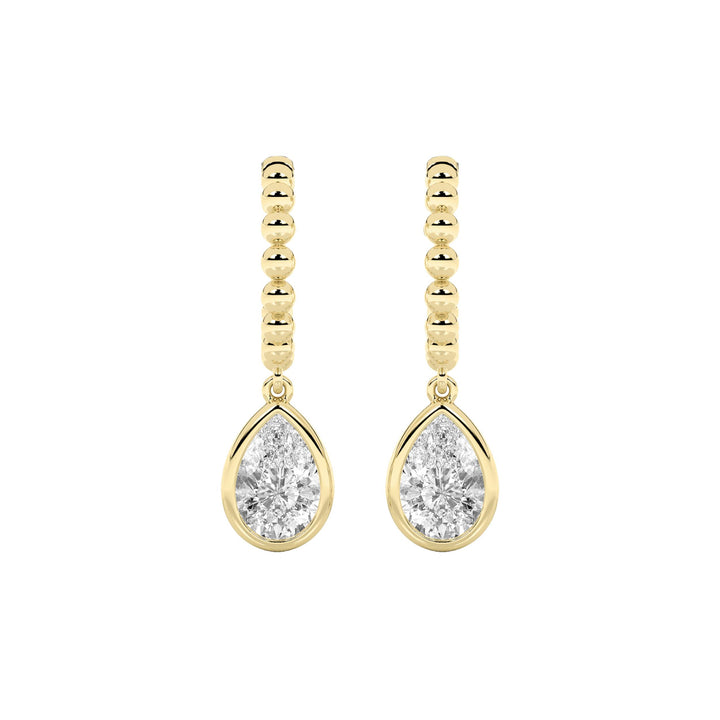 1Cttw Pear Shaped Lab Grown Diamond (F/VS) DangleEarrings in 14K Gold