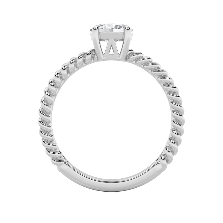 0.5Cttw Oval Shaped Lab Grown Diamond (F/VS) Petite Solitaire Engagement RING in 14K Gold