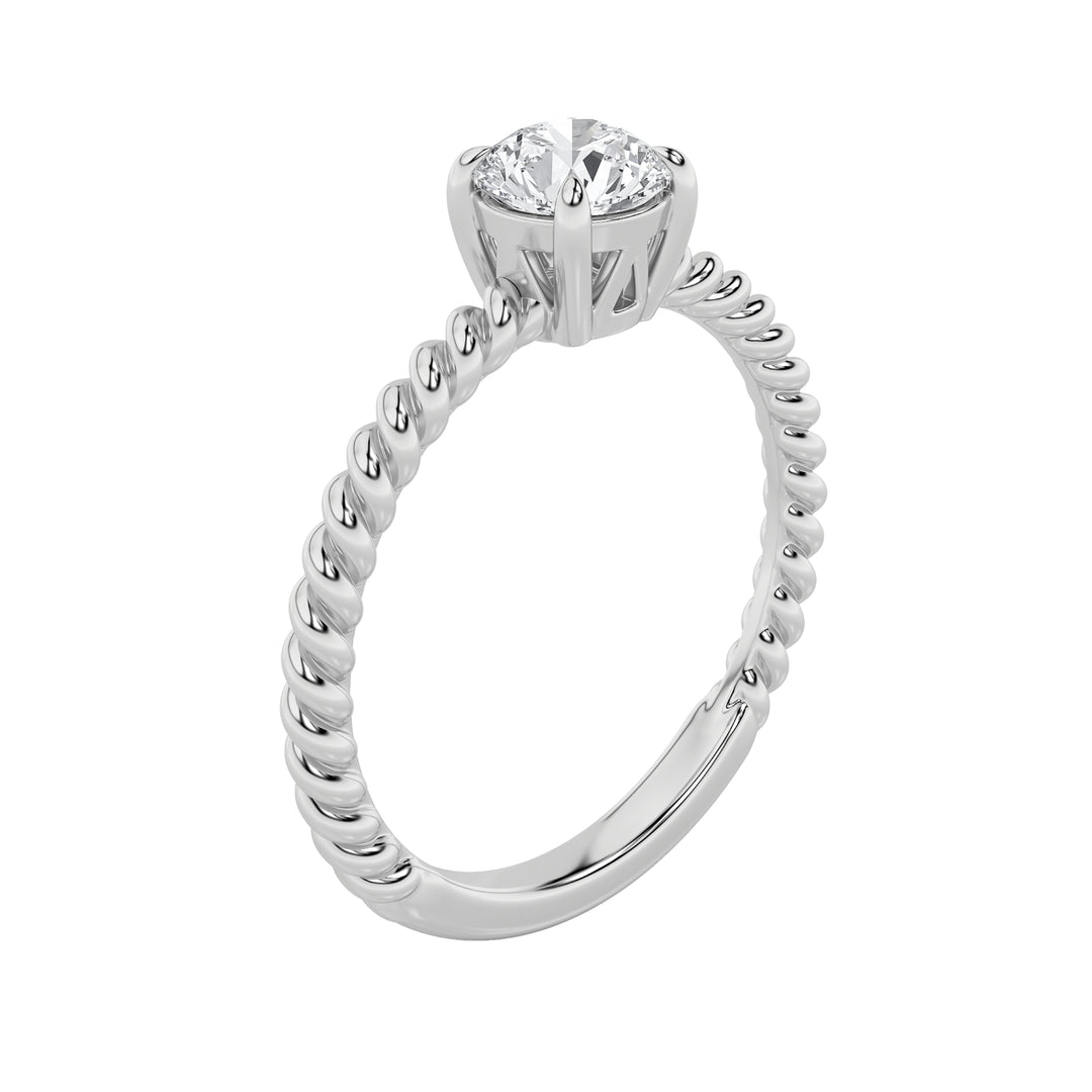 0.5Cttw Round Shaped Lab Grown Diamond (F/VS) Solitaire Engagement Ring in 14K Gold