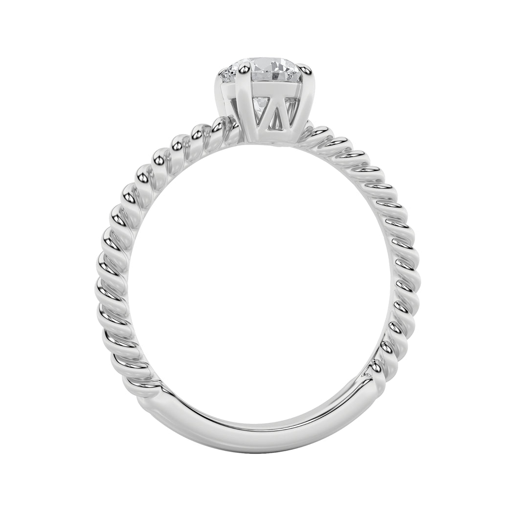 0.5Cttw Round Shaped Lab Grown Diamond (F/VS) Solitaire Engagement Ring in 14K Gold