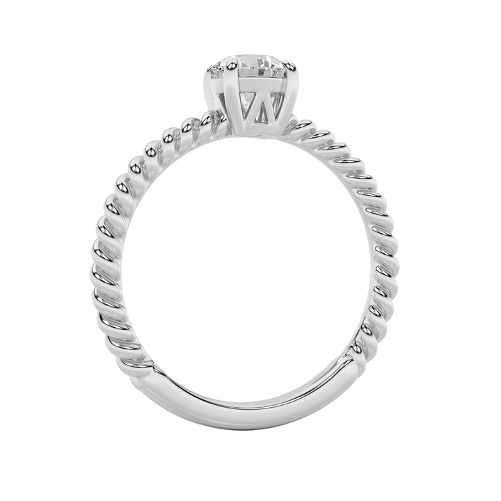 0.5Cttw Round Shaped Lab Grown Diamond (F/VS) Solitaire Engagement Ring in 14K Gold