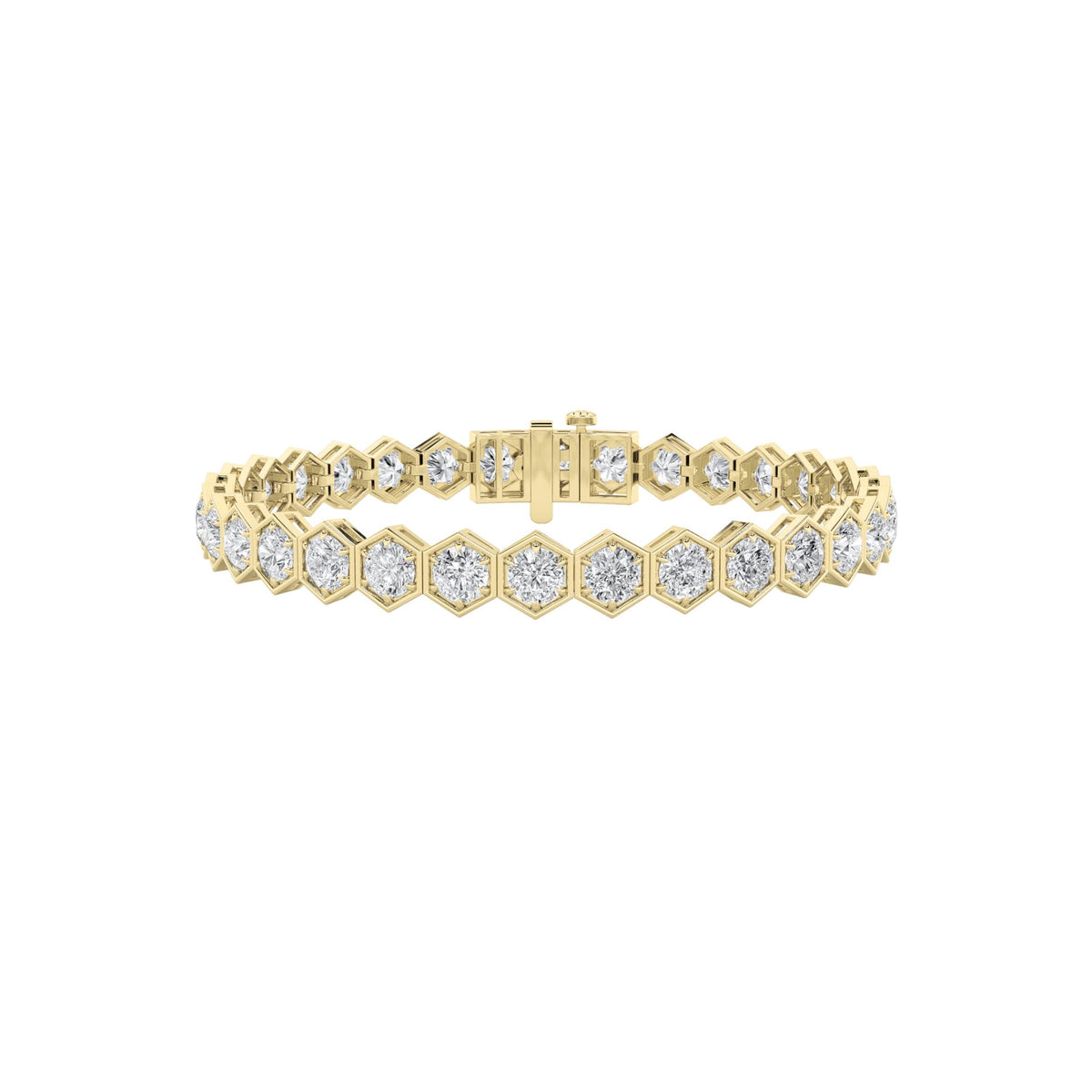 10Cttw Round Shaped Lab Grown Diamond (F/VS) Bracelet in 14K Gold