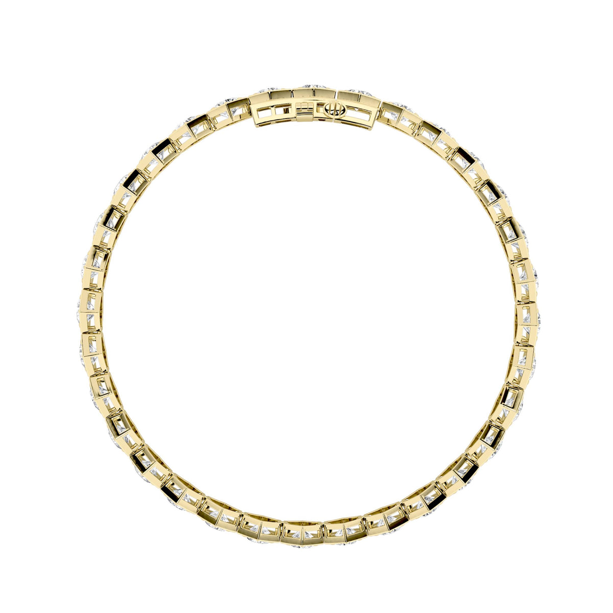 10Cttw Round Shaped Lab Grown Diamond (F/VS) Bracelet in 14K Gold