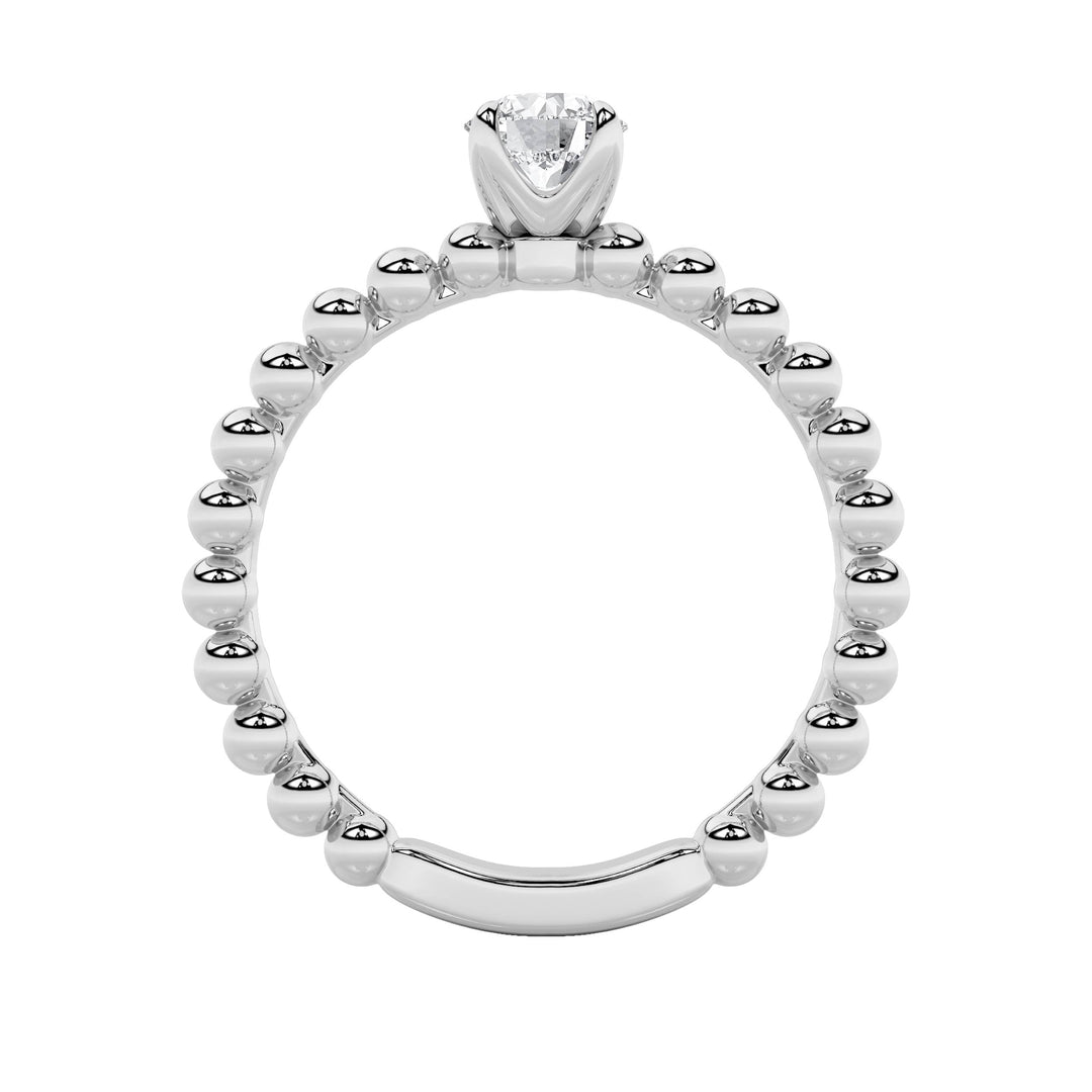 0.5Cttw Round Shaped Lab Grown Diamond (F/VS) Petite Solitaire Engagement Ring in 14K Gold