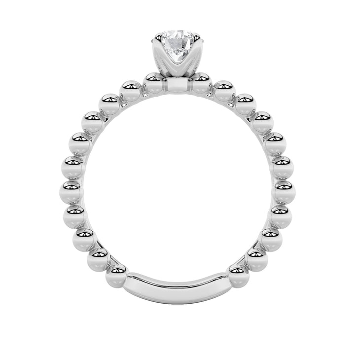 0.5Cttw Round Shaped Lab Grown Diamond (F/VS) Petite Solitaire Engagement Ring in 14K Gold
