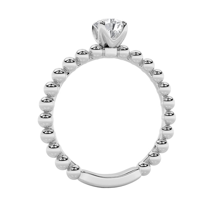 0.5Cttw Round Shaped Lab Grown Diamond (F/VS) Petite Solitaire Engagement Ring in 14K Gold
