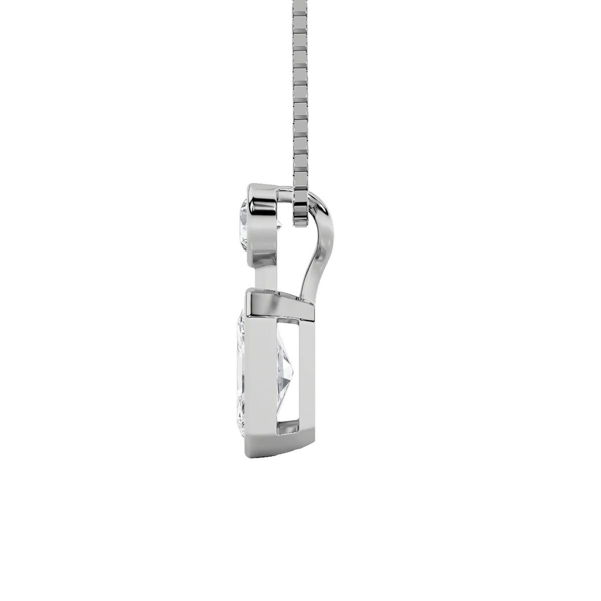1Cttw Emerald Shaped Lab Grown Diamond (F/VS) Toiet Moi Fashiion Pendant in 14K Gold