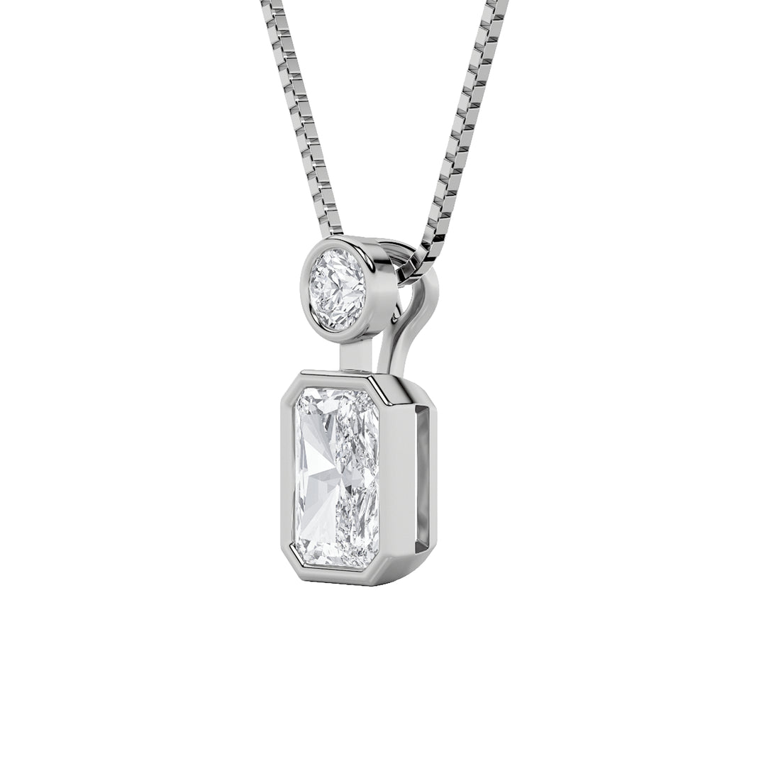 1Cttw Emerald Shaped Lab Grown Diamond (F/VS) Toiet Moi Fashiion Pendant in 14K Gold