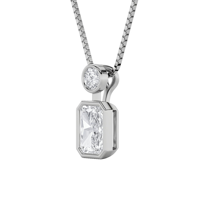 1Cttw Emerald Shaped Lab Grown Diamond (F/VS) Toiet Moi Fashiion Pendant in 14K Gold